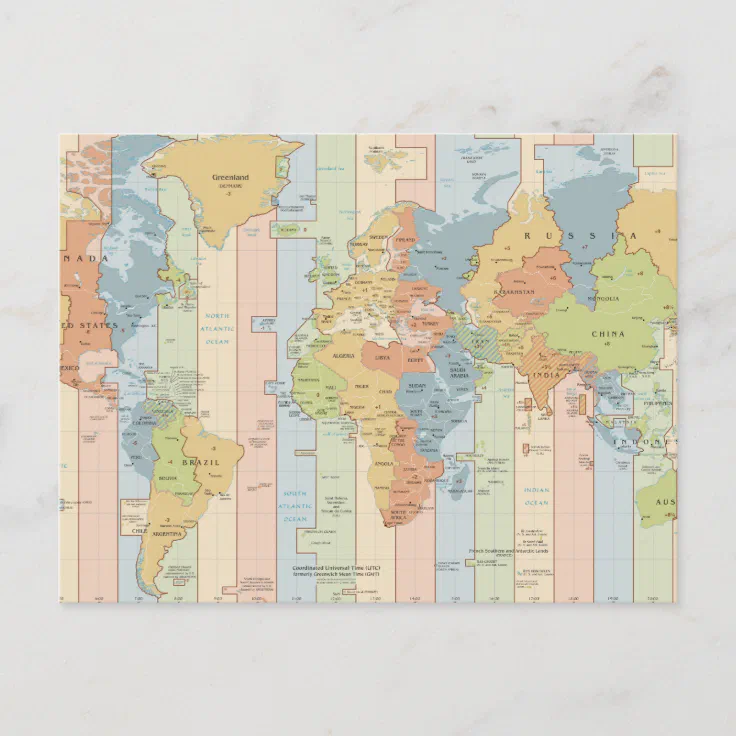 World Traveler Time Zones of Europe and Africa Postcard | Zazzle