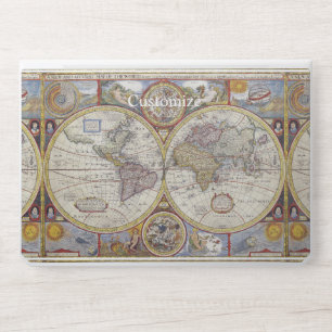 World Traveler Vintage Map HP Laptop Skin