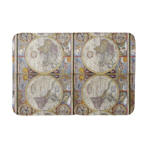 World Traveler Vintage Map Thunder_Cove Bath Mat