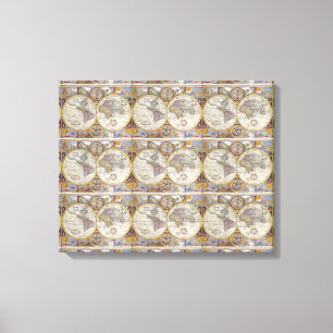 World Traveler Vintage Map Thunder_Cove Canvas Print