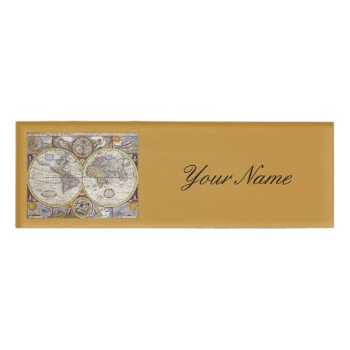 World Traveler Vintage Map Thunder_Cove Name Tag