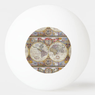 World Traveler Vintage Map Thunder_Cove Ping-Pong Ball