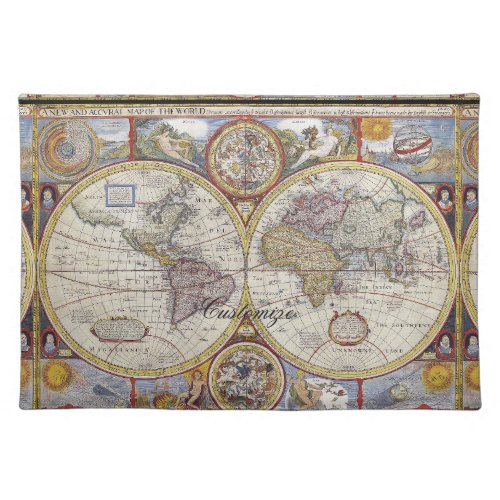 World Traveler Vintage Map Thunder_Cove Placemat