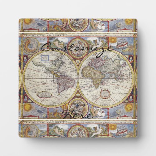 World Traveler Vintage Map Thunder_Cove Plaque