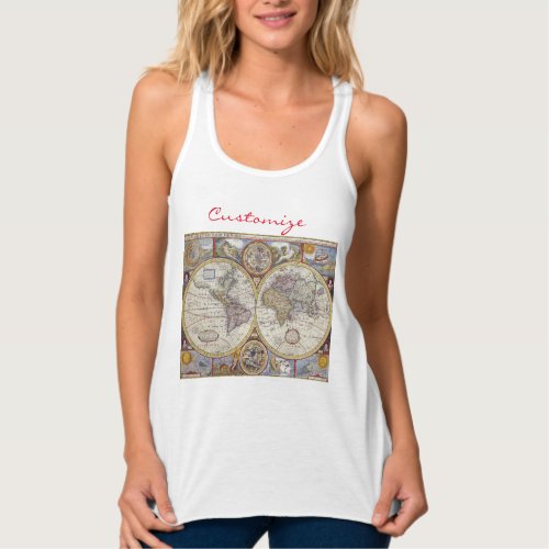 World Traveler Vintage Map Thunder_Cove T_shirt Tank Top