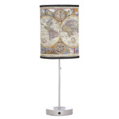 World Traveler Vintage Map Thunder_Cove Table Lamp (Back)