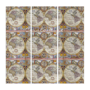 World Traveler Vintage Map Thunder_Cove Triptych