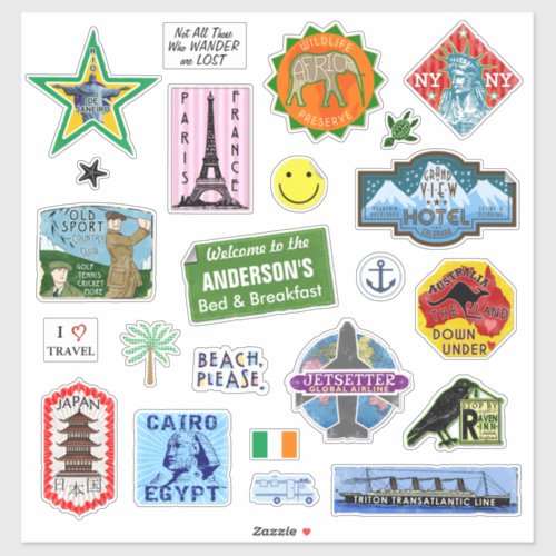 World Traveler Vintage Style Luggage Suitcase 23 Sticker