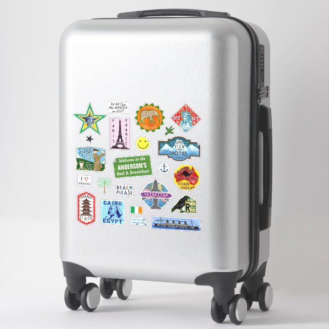 World Traveler Vintage Style Luggage Suitcase 23 Sticker | Zazzle