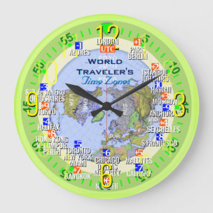 World Traveler's Time Zone Business Large Clock