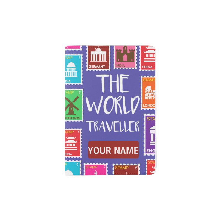 World Traveller Personalized Passport Cover Zazzle