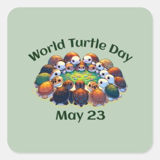 World Turtle Day Square Sticker