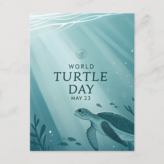 World Turtle Day Underwater Sea Turtle Art Postcard (Front)