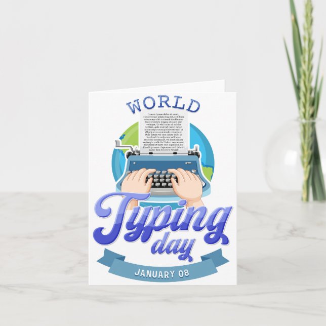World Typing Day Card (Front)