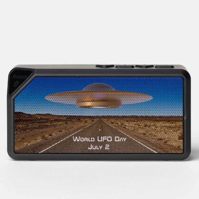 World UFO Day Bluetooth Speaker (Front)