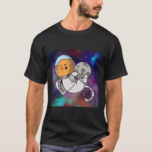World Ufo Day Cat Astronaut In A Spacesuit Floatin T_Shirt