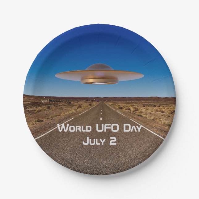 World UFO Day Paper Plates (Front)