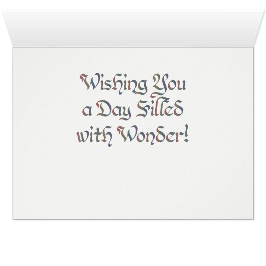 World Unicorn Card - Rainbow Background (Inside Horizontal (Bottom))