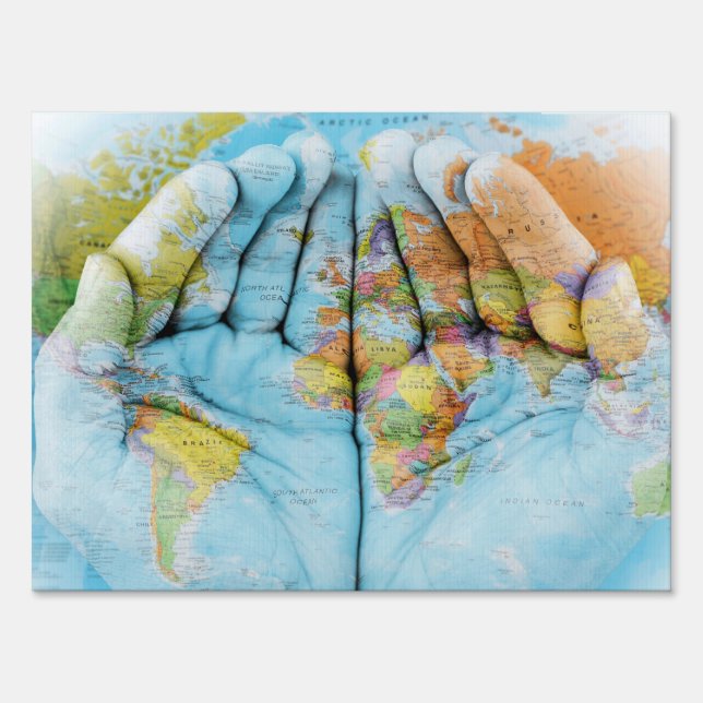 World Unity Yard Flag Sign (Front)