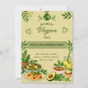 World Vegan Day Potluck Dinner Party Invitation