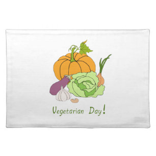 World Vegetarian Day Minimalist Cute Cloth Placemat