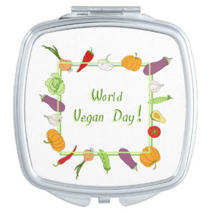 World Vegetarian Day Minimalist Cute     Compact Mirror