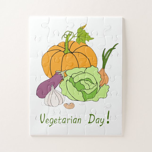 World Vegetarian Day Minimalist Cute     Jigsaw Puzzle (Vertical)