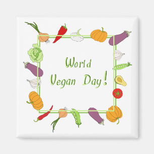 World Vegetarian Day Minimalist Cute Magnet