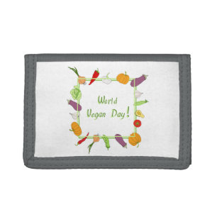 World Vegetarian Day Minimalist Cute Tri-fold Wallet