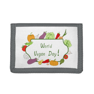 World Vegetarian Day Minimalist Cute Tri-fold Wallet