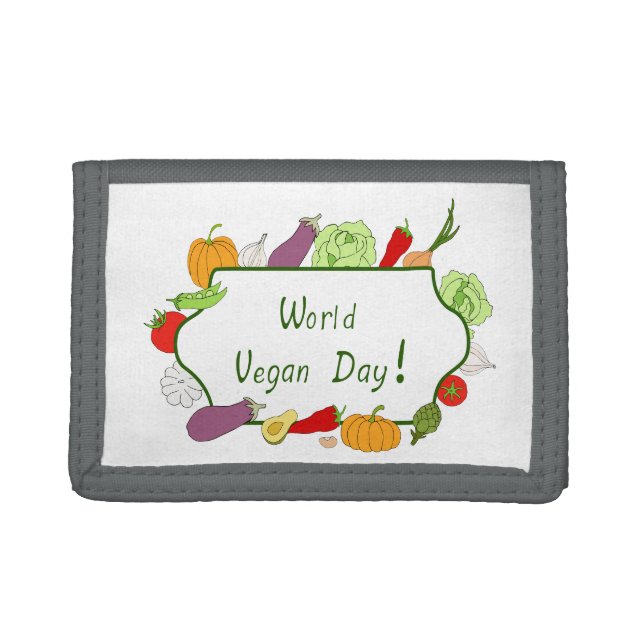 World Vegetarian Day Minimalist Cute    Trifold Wallet (Front)
