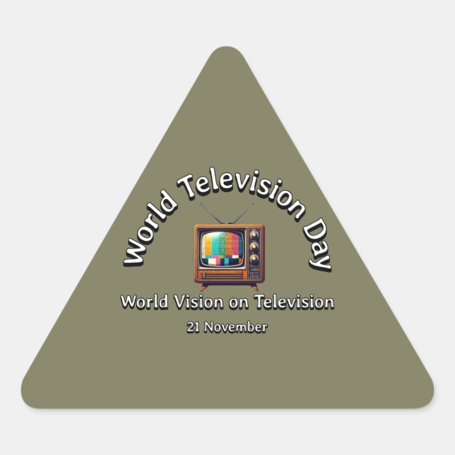 World Vision on Television. Television Day. Triangle Sticker (Front)