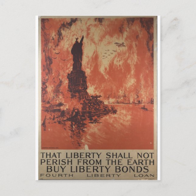 World War 1 Liberty Bonds Advertisement 1918 Postcard (Front)