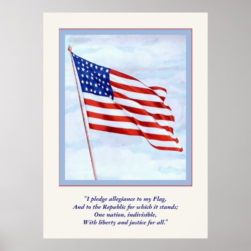 World War 1 Pledge Of  Allegiance  Vintage Poster