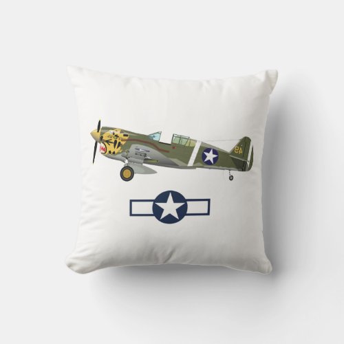 World War 2 American Airplanes Throw Pillow