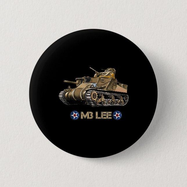 World War 2 American Medium Tank M3 Lee  Button (Front)