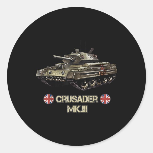 World War 2 British Army Tank Crusader Mk.3 Gift  Classic Round Sticker (Front)