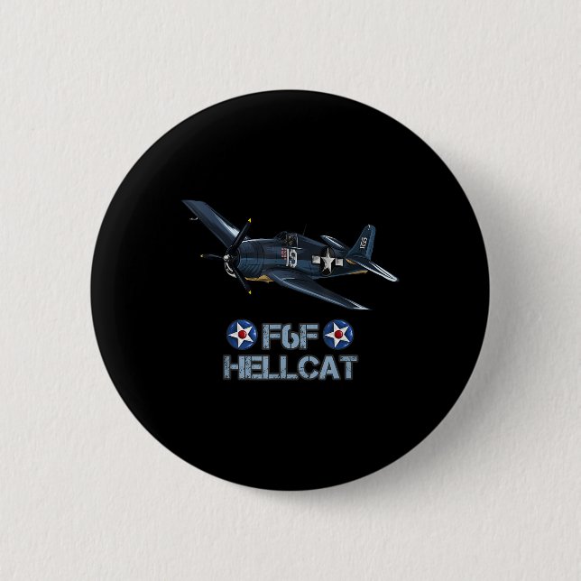 World War 2 F6f Hellcat Fighter Airplane  Button (Front)