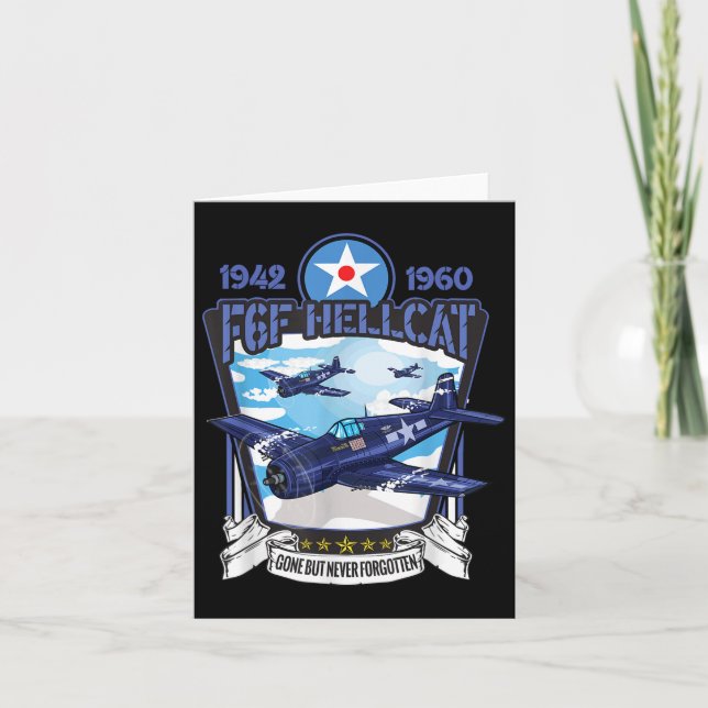 World War 2 F6f Hellcat Fighter Airplane  Card (Front)