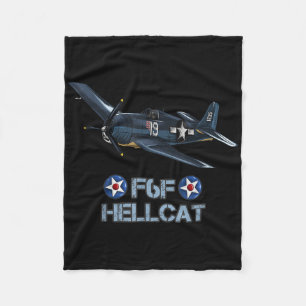 World War 2 F6f Hellcat Fighter Airplane Fleece Blanket