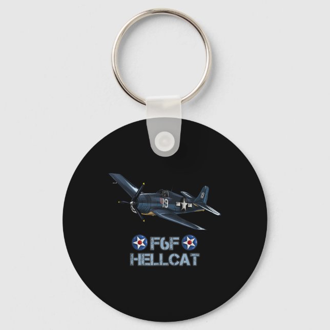 World War 2 F6f Hellcat Fighter Airplane  Keychain (Front)
