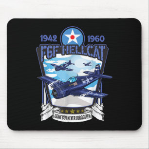 World War 2 F6f Hellcat Fighter Airplane  Mouse Pad