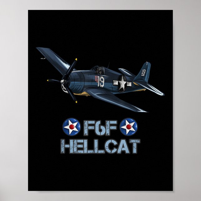 World War 2 F6f Hellcat Fighter Airplane  Poster (Front)