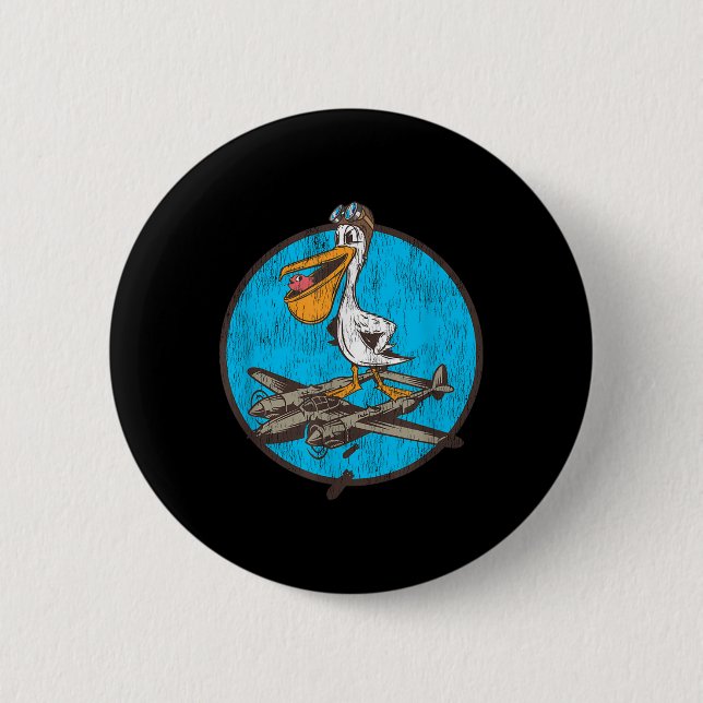World War 2 Fighter Pilot Patch For Wwii P-38 Vete Button (Front)