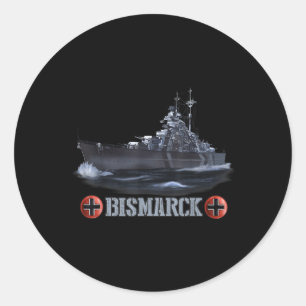 World War 2 German Battleship Bismarck Classic Round Sticker