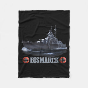 World War 2 German Battleship Bismarck Fleece Blanket