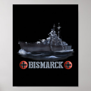 World War 2 German Battleship Bismarck  Poster