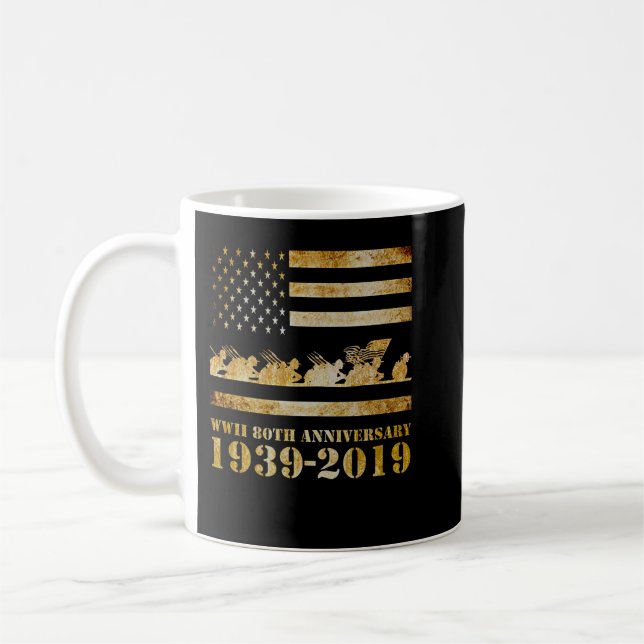 World War 2 II 80th Anniversary Veterans D Day Gif Coffee Mug (Left)