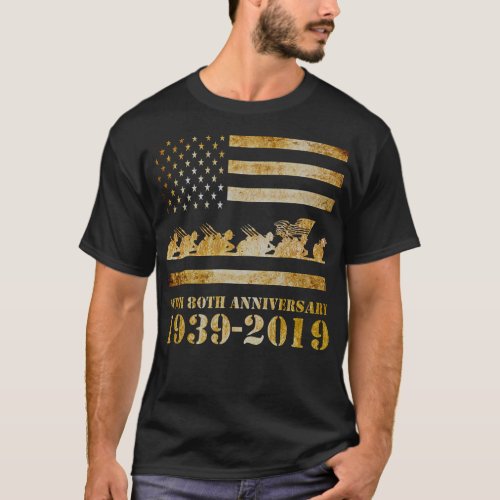 World War 2 II 80th Anniversary Veterans D Day Gif T_Shirt