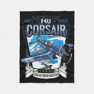 World War 2 Military Fighter Aircraft American F4u Fleece Blanket